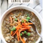 pinterest graphic for vegan lentil soup