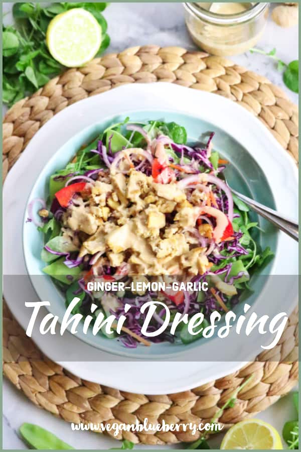 Amazing Tahini Dressing over Chopped Salad and Sautéed Tofu #eatfresh #quicksalad #vegandressing