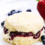 Southern-Style Fluffy Biscuits with Raspberry jam