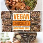 pinterest graphic for vegan chocolate gingersnap bars