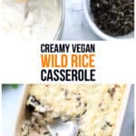 pinterest graphic for vegan wild rice casserole