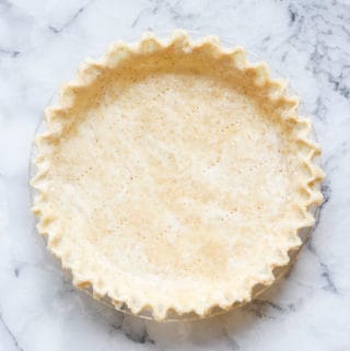 overhead shot of vegan pie crust prior to baking
