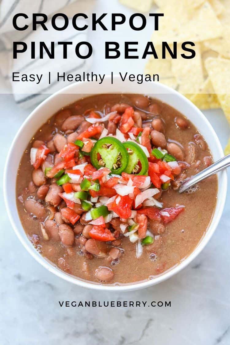 Healthy Slow Cooker Pinto Beans - Vegan Blueberry