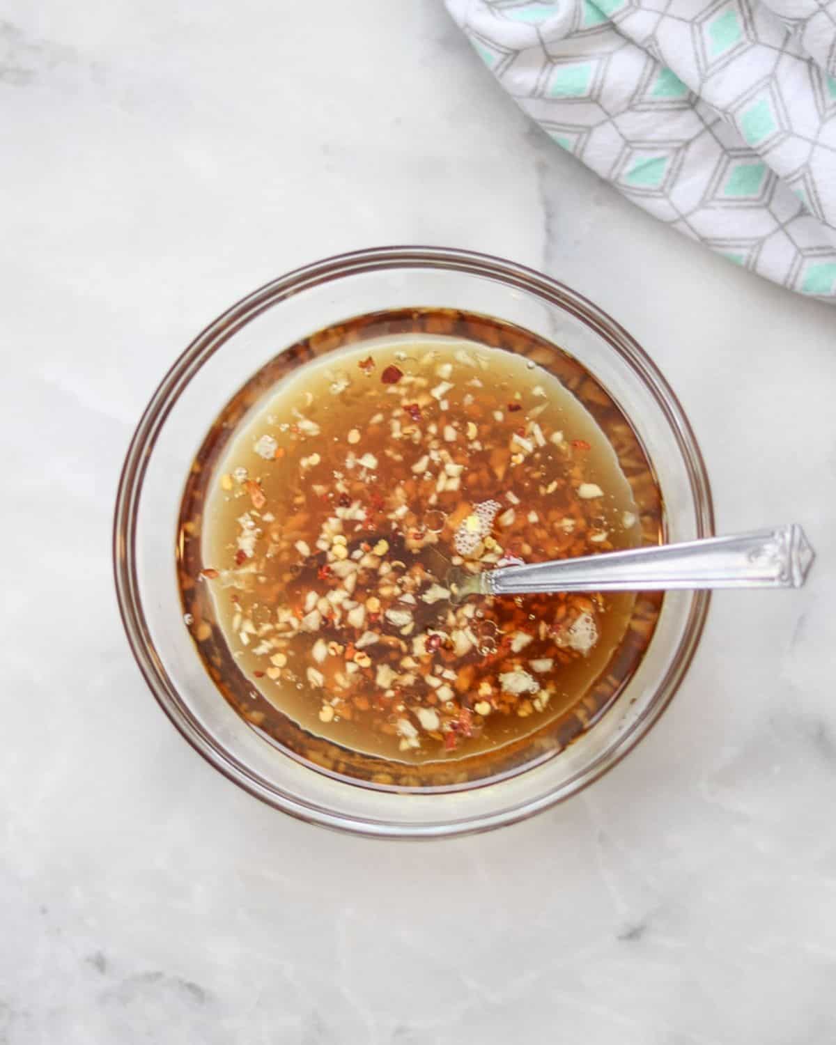 Asian style dressing in a jar.