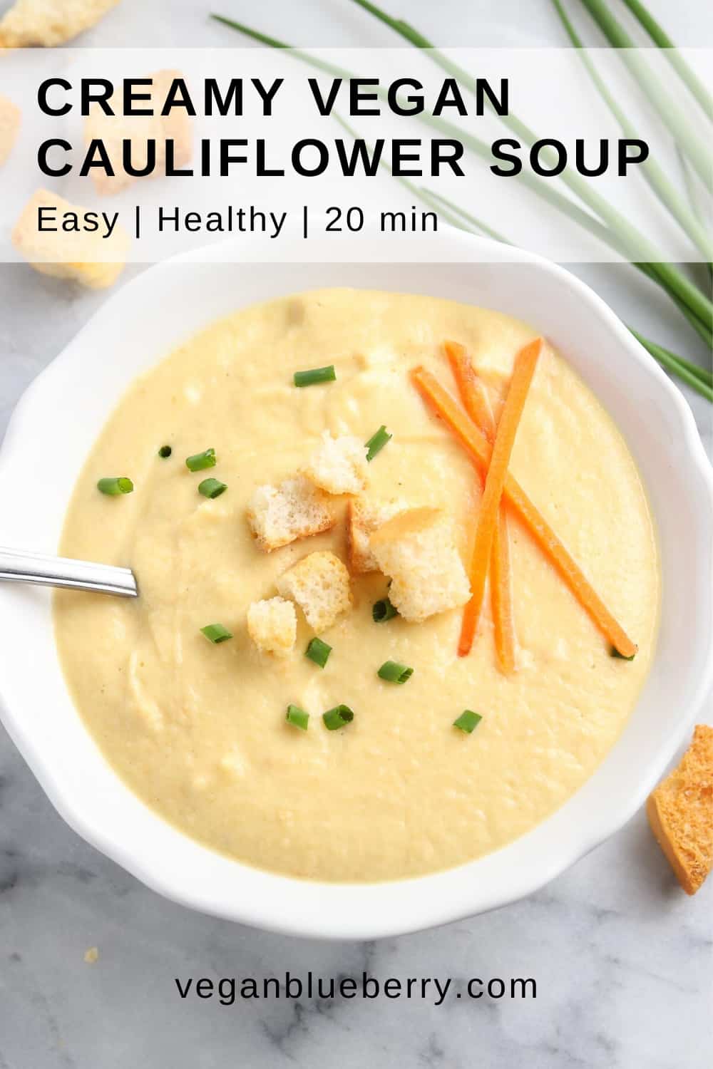 Creamy Vegan Cauliflower Soup - Vegan Blueberry