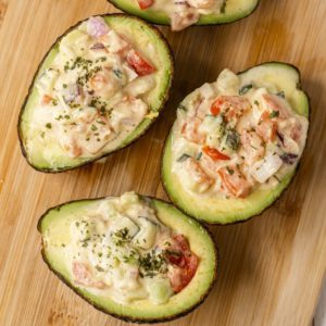 3 Stuffed avocados.