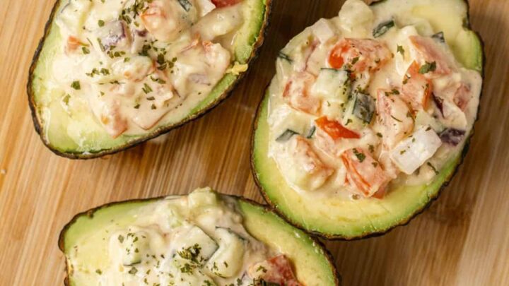 3 Stuffed avocados.