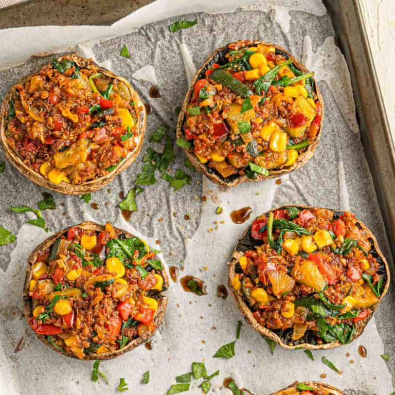 Vegan Stuffed Portobello Mushrooms - Vegan Blueberry