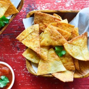 Bowl of chili tortilla chips