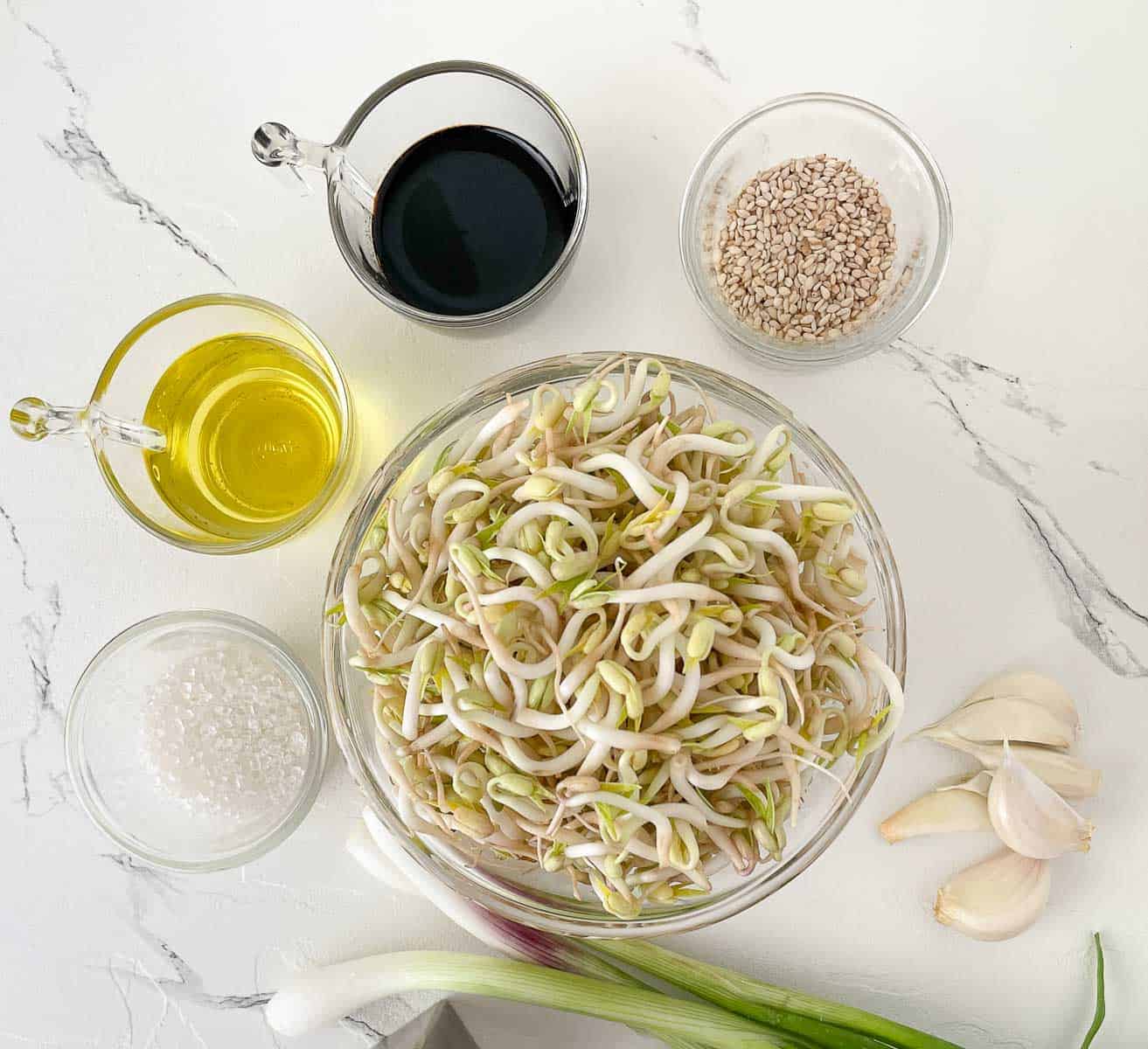 Ingredients for bean sprout stir fry