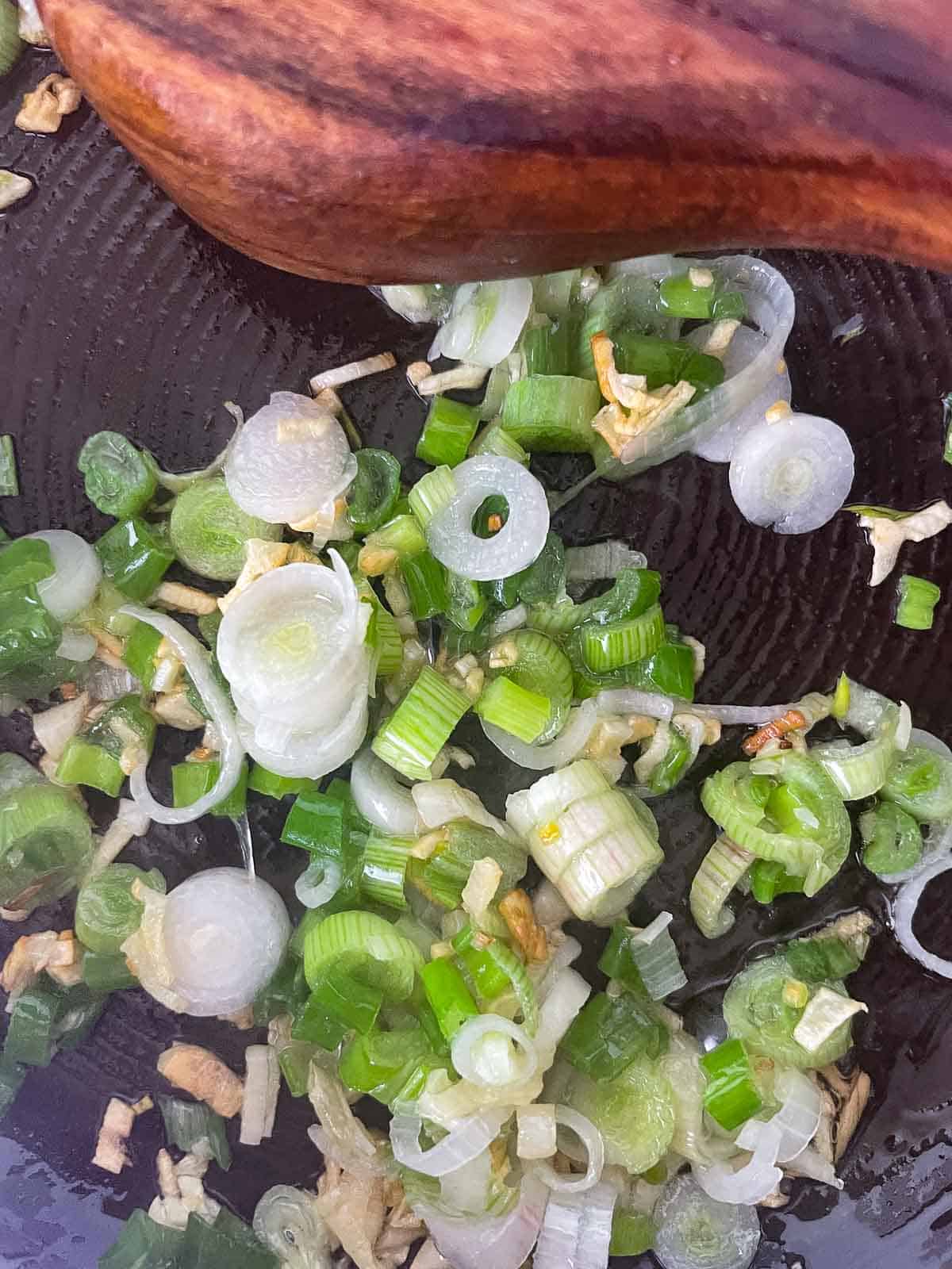 Sauteed garlic and green onions