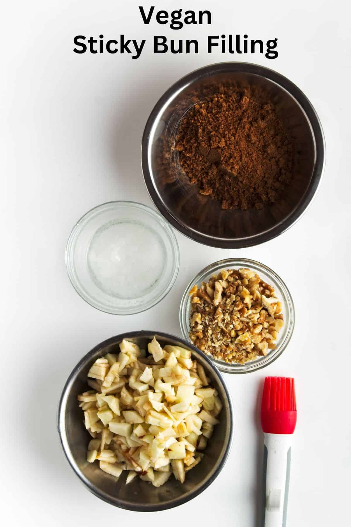 Ingredients for sticky bun filling