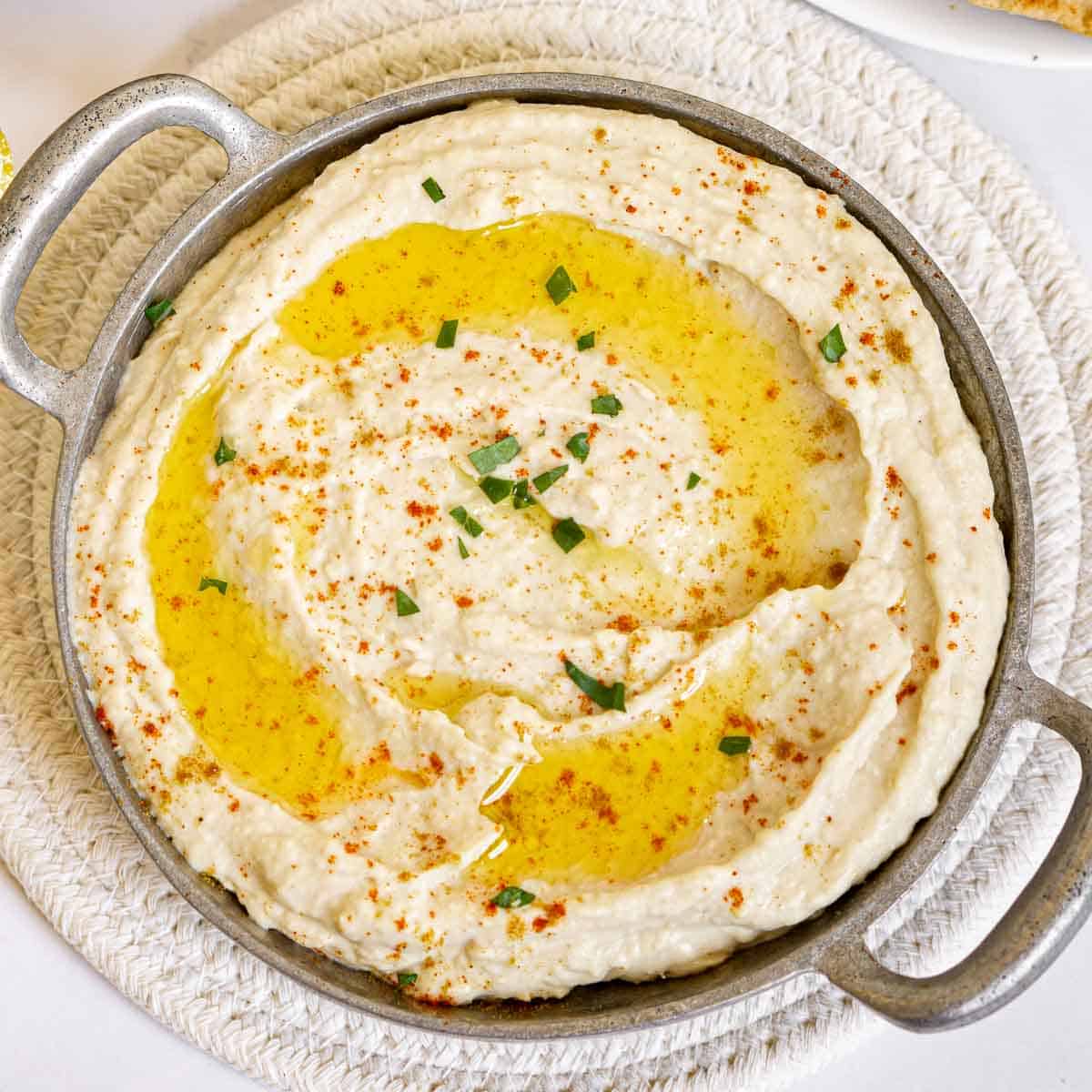 Butterbean hummus in a bowl