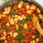 Vegan butter bean stew in a saucepan