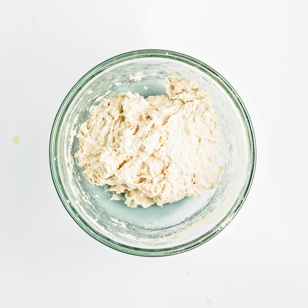 focaccia dough after adding olive oil and salt